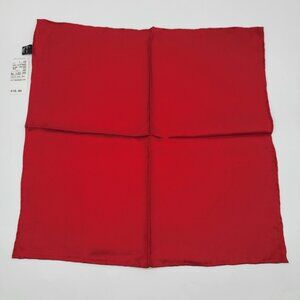NWT 100% Silk Pocket Square Handkerchief Jos A Bank Red Color Italy NEW